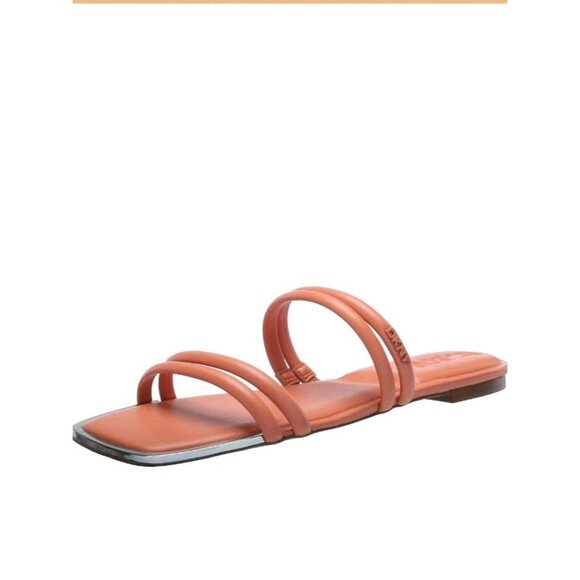 DKNY Dee Women's 6.5 Multiband Flat Sandal White Square Toe. Ws328 - Picture 2 of 6